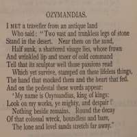 Percy Bysshe ShelleyOzymandias (Poem 1818), Ode to the West Wind (Poem 1819), To a Skylark (Poem 1820), Music, When Soft Voices Die (Poem 1821)