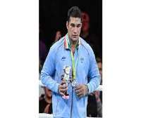 Sagar AhlawatWinning a Silver Medal  at the Commonwealth Games 2022