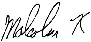 Malcolm X Signature