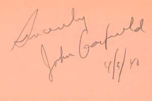 John Garfield Signature