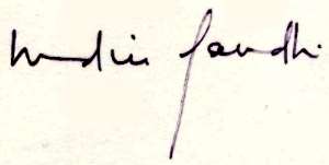 Indira Gandhi Signature