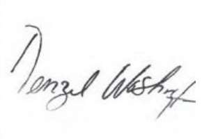 Denzel Washington Signature