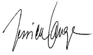 Jessica Lange Signature