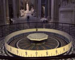Foucault conducted an experiment in 1851 to prove that the world rotates on its axis by building a gigantic iron pendulum in the Pantheon. It was shif