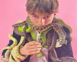 Harrison is an animal lover and is not afraid of scary snakes.