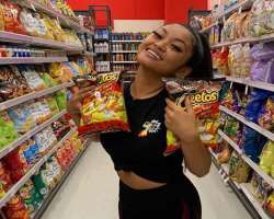 The star endorses Cheetos snacks through her Instagram and  YouTube channel.