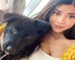 Kassima has adopted a black dog who accompanies her wherever she goes.