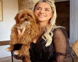 She is a pet lover and has a dog.