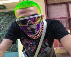 Fotis often tries different colors on his hair.