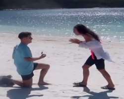 Spencer proposed to her on a beach of which she also shared a vlog.