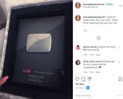 She received a Silver play button from YouTube in December 2017.