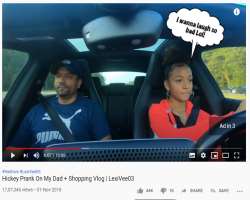 She features her family member into her YouTube videos.