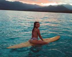 She loves swimming a lot and enjoys various water sports including Kayaking, surfing, and more.