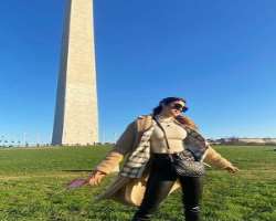 Apart from beauty and fashion, she also has one more love which is traveling. She visited Washington DC in November 2020.