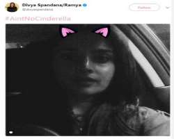 Ramya is heavily involved in matters relating to women's safety and the betterment of society. She also started the hashtag AintNoCinderella campaign 