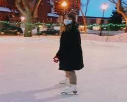 She is also an excellent ice-skater.