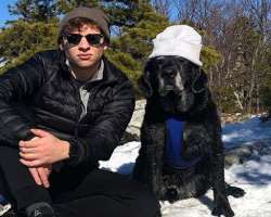 He was raised with a sister and two dogs. His dogs are named Poppy and Lilly.
