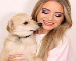 She has adopted a mixed breed dog who she has named Pinky. Pinky has her own Instagram account.