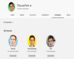 He has in total four YouTube channels named as ThioJoe - foremost channel, ThiJoeGaming- for gaming videos, ThiJoeTech - news for the latest technolog