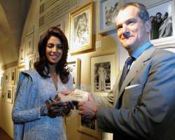 Priyanka is the first Female Indian who's foot impression is put in the Famous Museum named Priyanka is the first Female Indian who's foot impression is put in the Famous Museum named