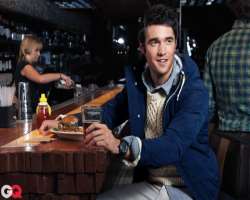 Josh Bowman consuming alcohol