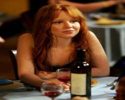 Lauren Ambrose consuming alcohol