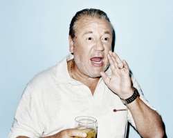 Ray Winstone consuming alcohol