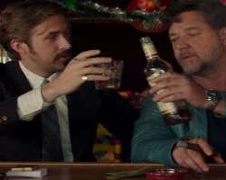 Russell Crowe consuming alcohol